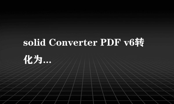 solid Converter PDF v6转化为Word文件问题求助