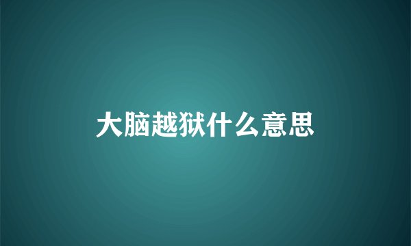 大脑越狱什么意思