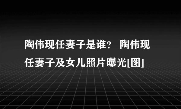 陶伟现任妻子是谁？ 陶伟现任妻子及女儿照片曝光[图]