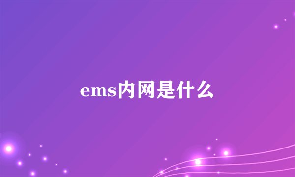 ems内网是什么