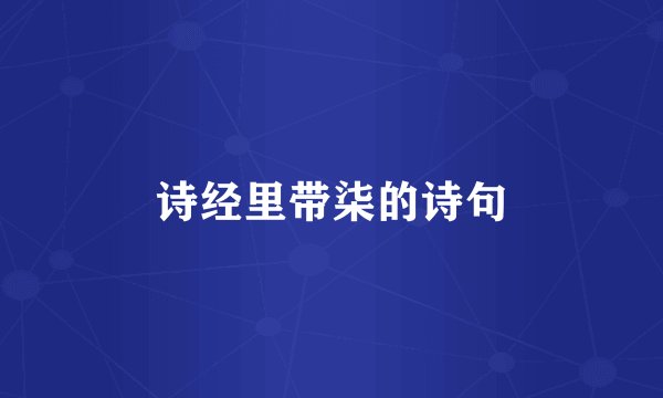 诗经里带柒的诗句