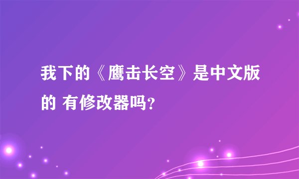 我下的《鹰击长空》是中文版的 有修改器吗？