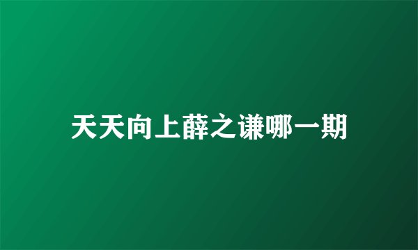 天天向上薛之谦哪一期
