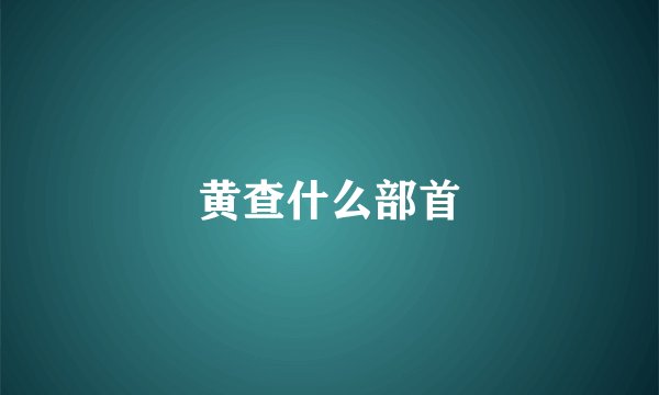 黄查什么部首