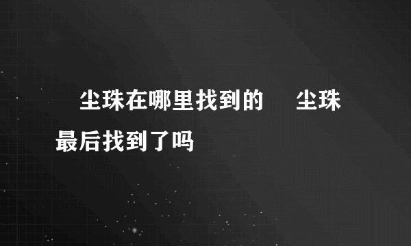 雮尘珠在哪里找到的 雮尘珠最后找到了吗