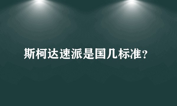 斯柯达速派是国几标准？