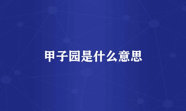 甲子园是什么意思