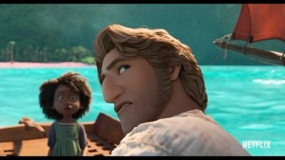 《海兽猎人》海报，红色怪兽怒目圆睁，这是什么主题的电影？