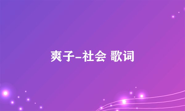 爽子-社会 歌词
