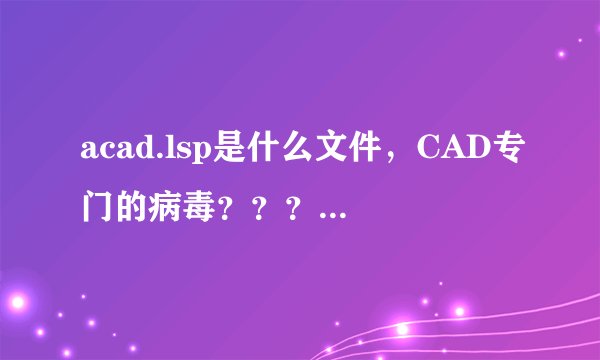 acad.lsp是什么文件，CAD专门的病毒？？？那文件后缀为BAK的呢！？