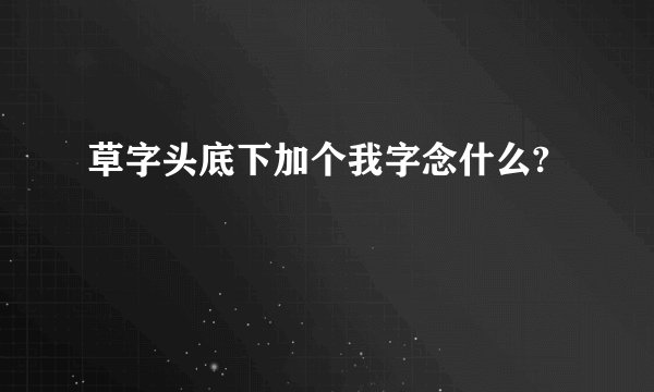 草字头底下加个我字念什么?