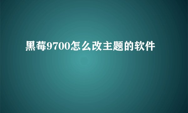 黑莓9700怎么改主题的软件