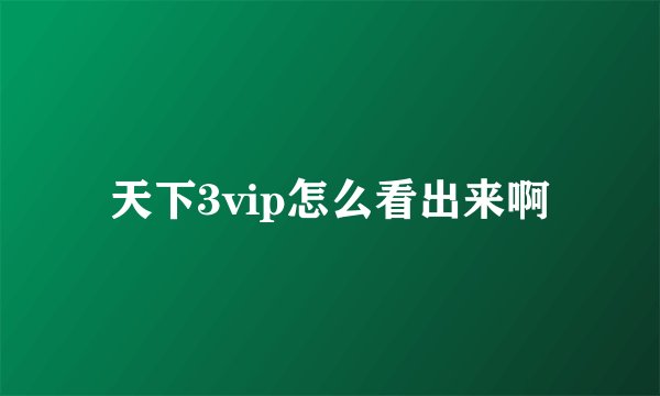 天下3vip怎么看出来啊