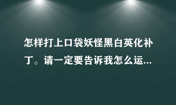 怎样打上口袋妖怪黑白英化补丁。请一定要告诉我怎么运行