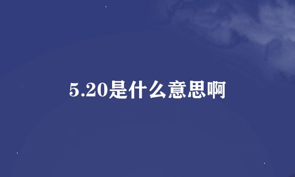 5.20是什么意思啊