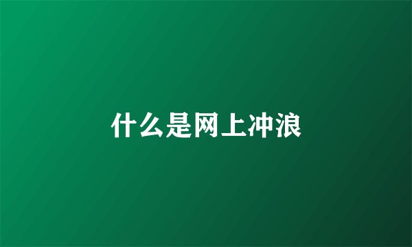 什么是网上冲浪