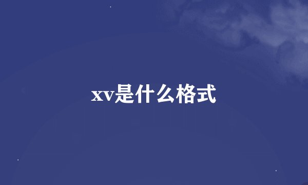 xv是什么格式