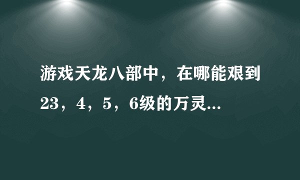 游戏天龙八部中，在哪能艰到23，4，5，6级的万灵石，知道大朋友麻烦告诉我，谢谢