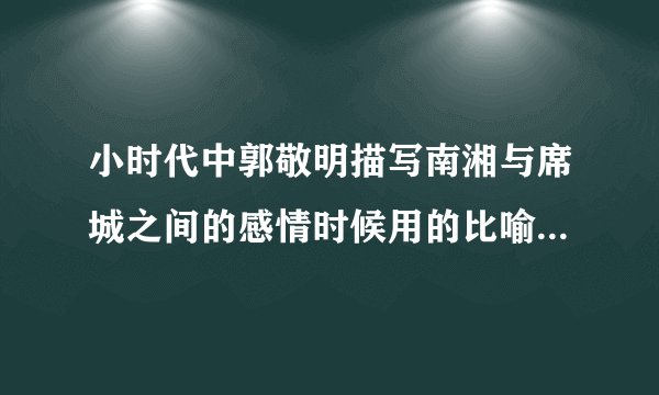 小时代中郭敬明描写南湘与席城之间的感情时候用的比喻是什么？