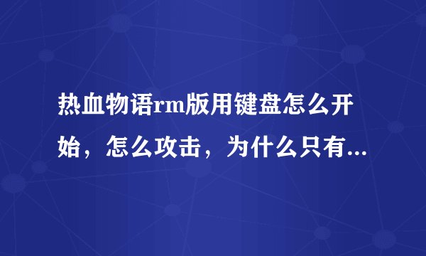 热血物语rm版用键盘怎么开始，怎么攻击，为什么只有走路上下左右，没有拳头和脚打人。