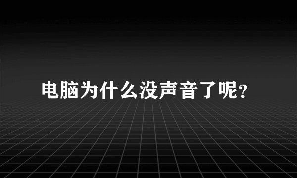 电脑为什么没声音了呢？