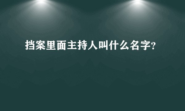 挡案里面主持人叫什么名字？