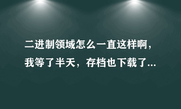 二进制领域怎么一直这样啊，我等了半天，存档也下载了，就是不行，