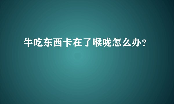 牛吃东西卡在了喉咙怎么办？