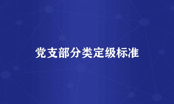 党支部分类定级标准