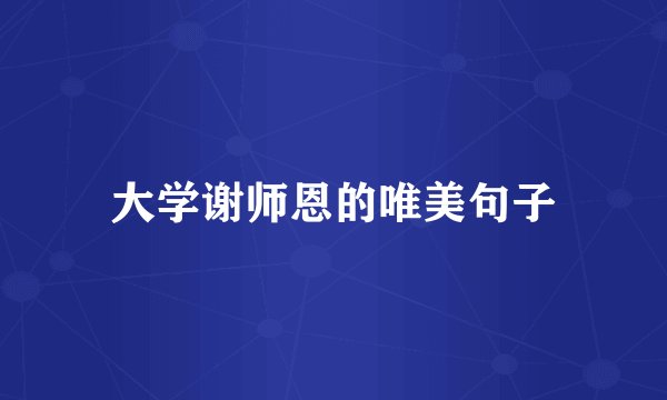 大学谢师恩的唯美句子