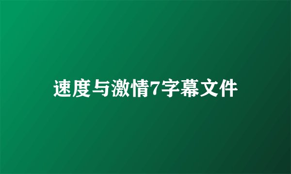 速度与激情7字幕文件