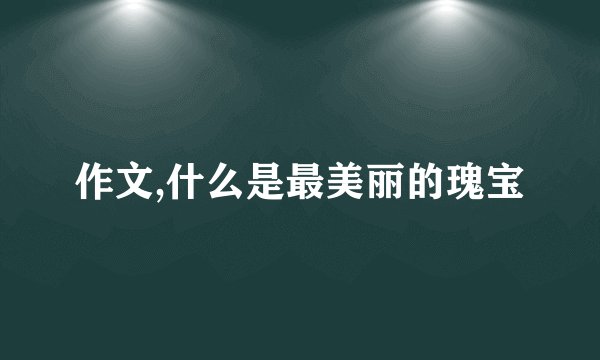 作文,什么是最美丽的瑰宝