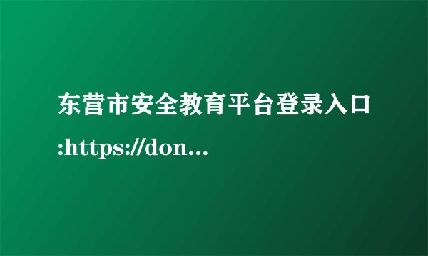 东营市安全教育平台登录入口:https://dongying.xueanquan.com/