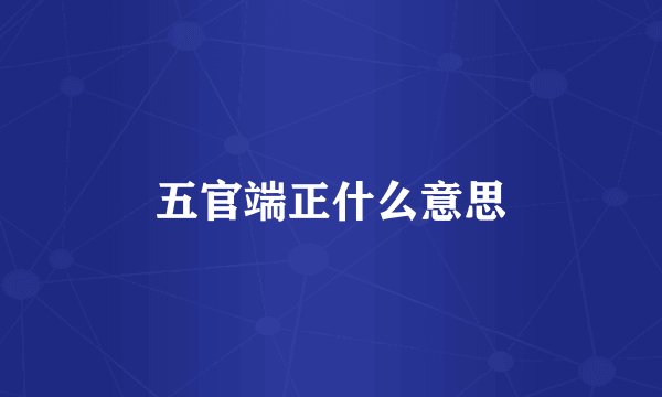 五官端正什么意思