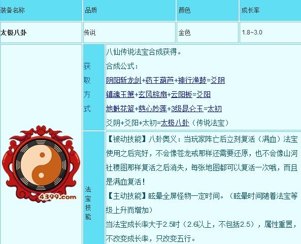 造梦西游3成长率最高的法宝是什么