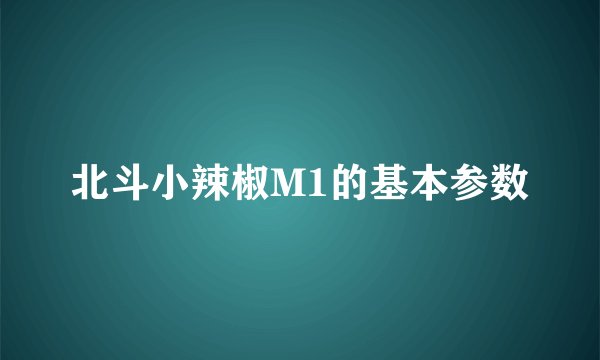 北斗小辣椒M1的基本参数