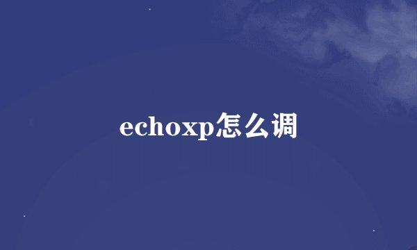 echoxp怎么调