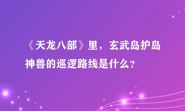 《天龙八部》里，玄武岛护岛神兽的巡逻路线是什么？