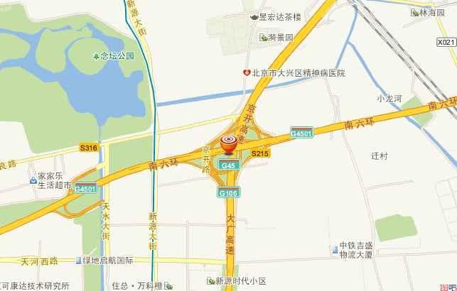 京开高速公路的北京地图