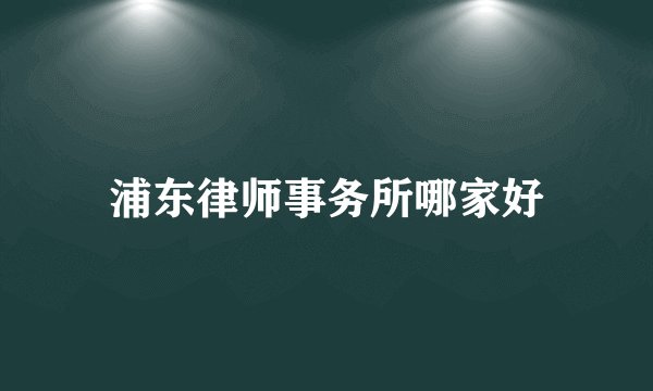 浦东律师事务所哪家好