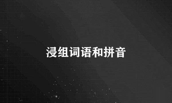 浸组词语和拼音