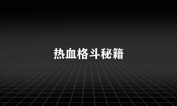热血格斗秘籍