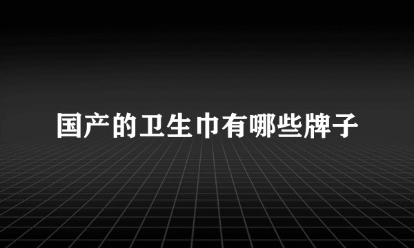 国产的卫生巾有哪些牌子