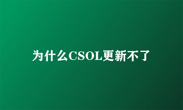 为什么CSOL更新不了