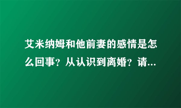 艾米纳姆和他前妻的感情是怎么回事？从认识到离婚？请介绍下？谢谢