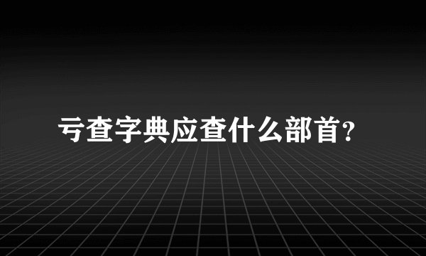 亏查字典应查什么部首？