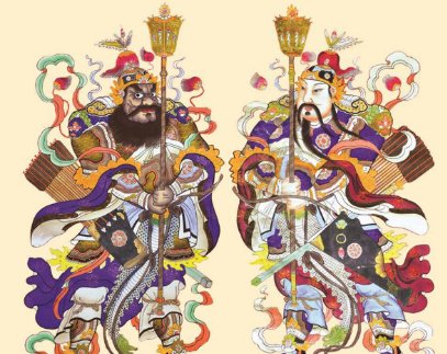 门神秦叔宝和尉迟恭谁在左边？