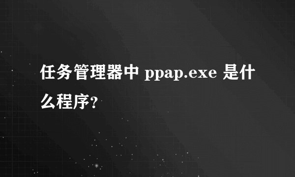 任务管理器中 ppap.exe 是什么程序？