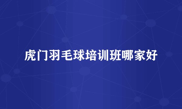 虎门羽毛球培训班哪家好