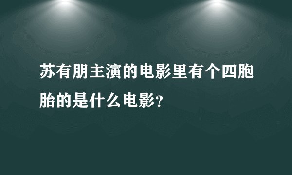 苏有朋主演的电影里有个四胞胎的是什么电影？